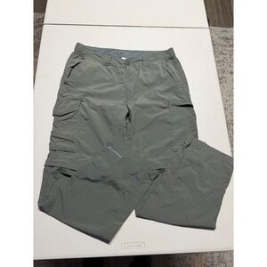 Columbia Size 34X30 Green Convertible Hiking Pants/Shorts Nylon Outdoors Zip Off